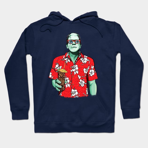 Dr. Frankenstein's Tiki Monster Hoodie by FanboyMuseum